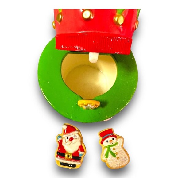 Hallmark Keepsake Cookie Jar Surprise Ornament Set With Santa & Snowman Miniatur - Picture 3 of 13
